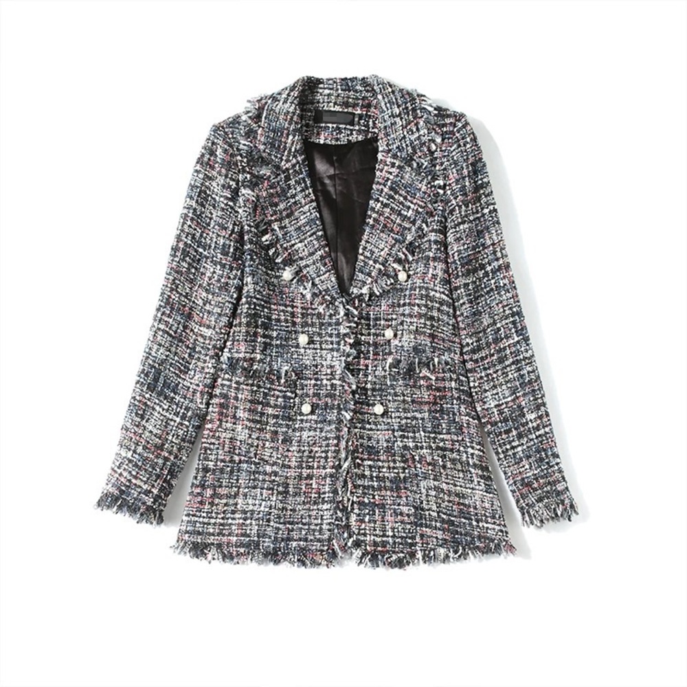 FINAL SALE! Rainbow tweed blazer w/ pearl buttons - Picture 11 of 15